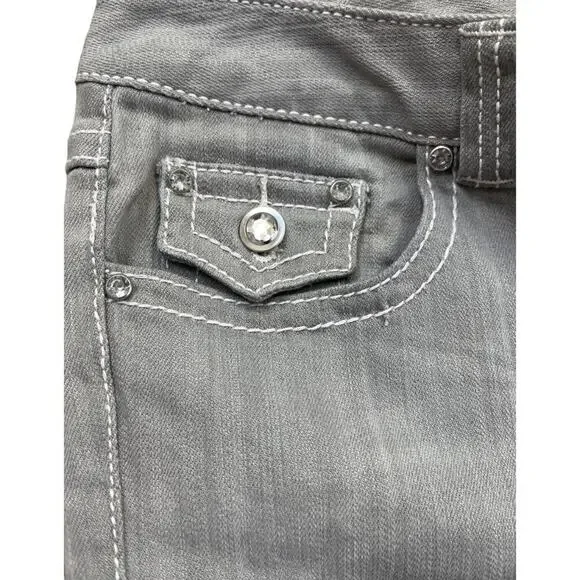 INC International Concepts Jeans Womens Size 8 Gray Regular Fit Bootleg Mid - Picture 6 of 9